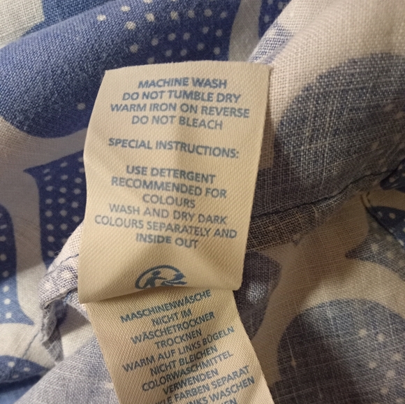 Boden 100% Linen Blue & White Midi Dress Women's Size 18L - Picture 8 of 9